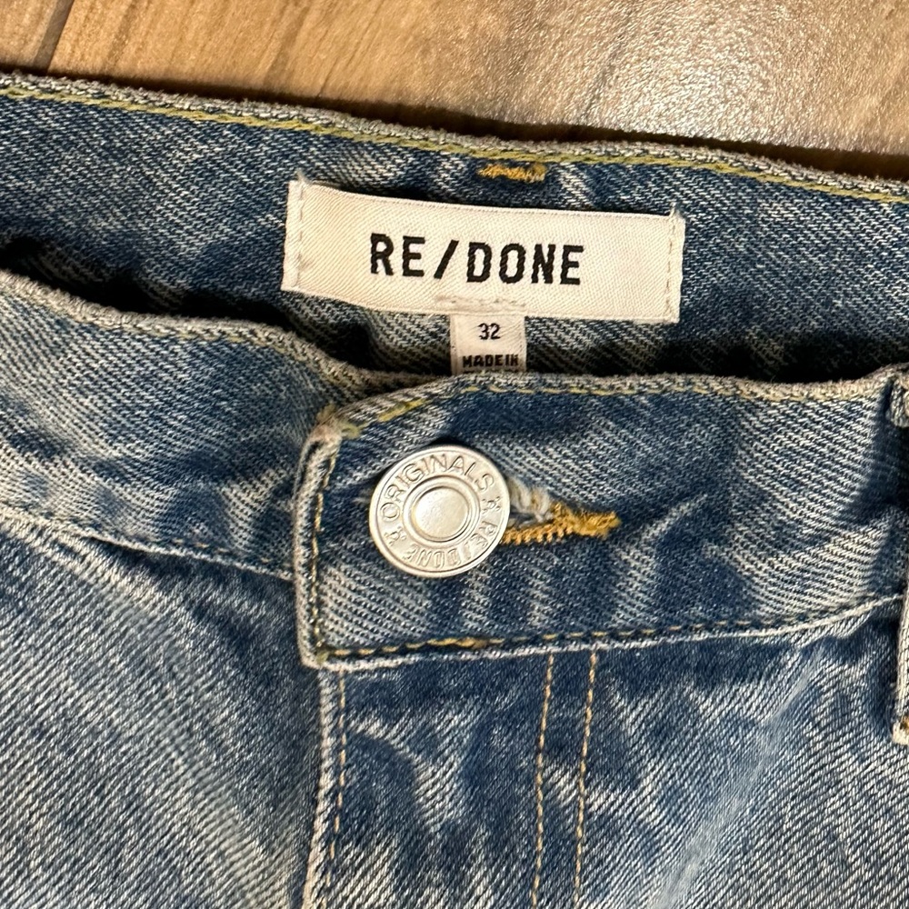NEW Re/Done Midi Short in Ripped Tide - Picture 6 of 8